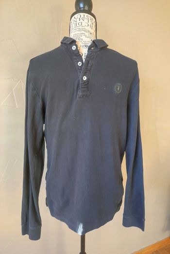 Polo manches longues noir Le temps des cerises taille L