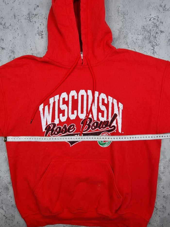 Pull à capuche universitaire Wisconsin – Taille L Homme (mesures en photos) - photo numéro 10
