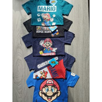 Super Mario : Lot t-shirts officiels neufs pour enfants 7 ans