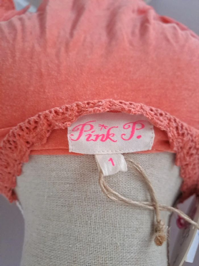 Top tunique manches longues corail Pink planet. Taille 1 - photo numéro 5