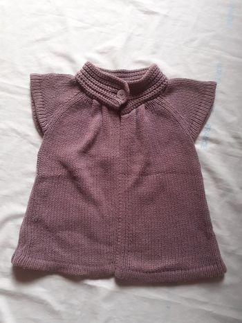 Gilet prune en tricot col haut