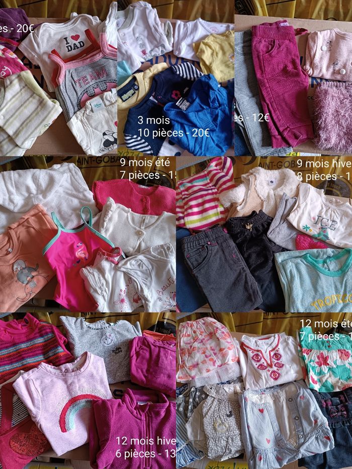 Lot 1 mois ➡️ 12 mois Fille / 53 pièces