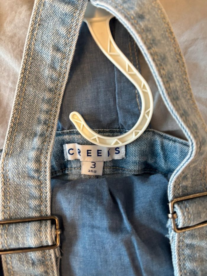 Combishort jeans 3 ans fleurs - photo numéro 4