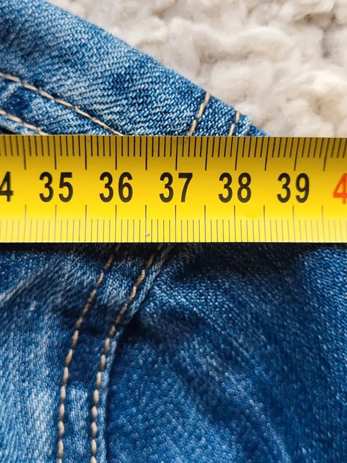 Veste en jean bleue délavée Revers Taille 34 - photo numéro 11
