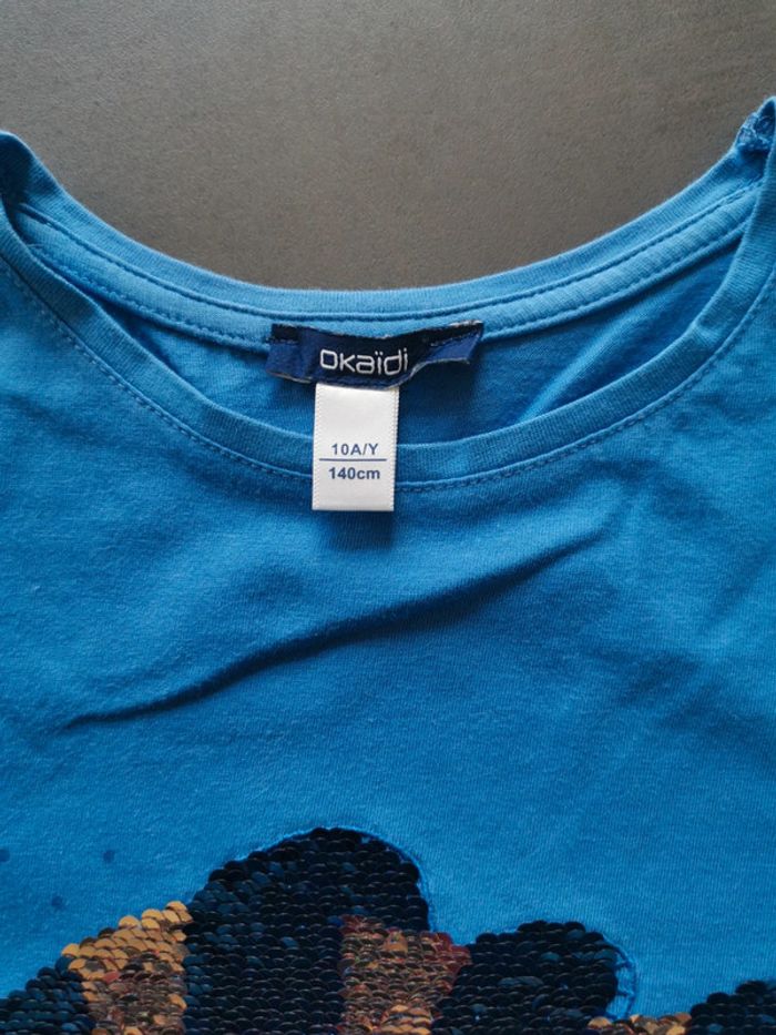 Tee-shirt manches courtes sequins poisson Okaïdi 10 ans - photo numéro 4