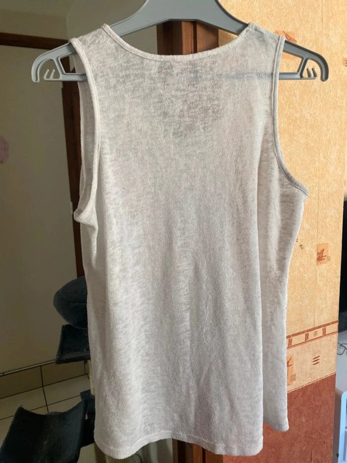 Débardeur blanc marque camaïeu taille 38 - photo numéro 5