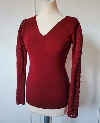 pull de fête rouge avec diam's taille unique xs s m marque BX MC lorene