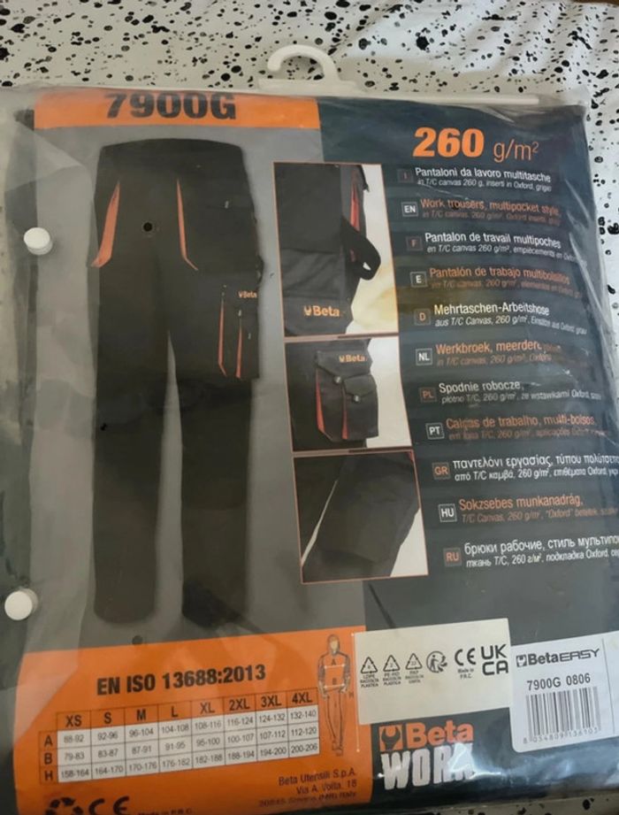 Pantalon travail taille 3XL