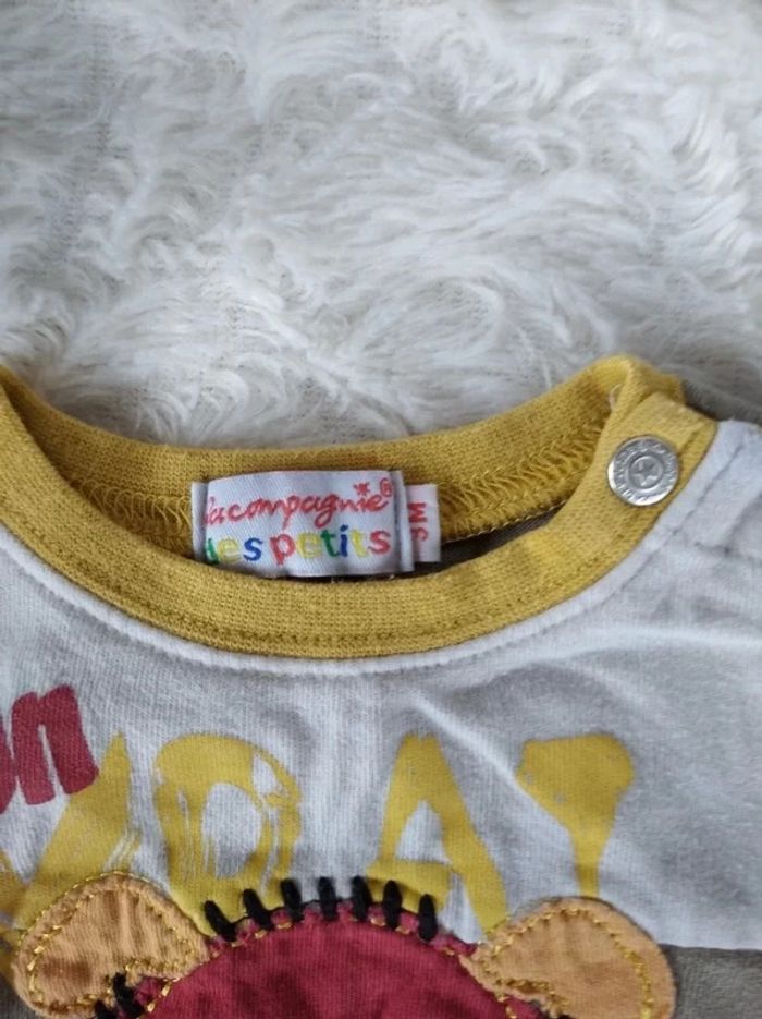 Tee shirt chemise manches longues Garçon 3 mois "Mon vrai copain" La compagnie des petits 100% coton - photo numéro 7