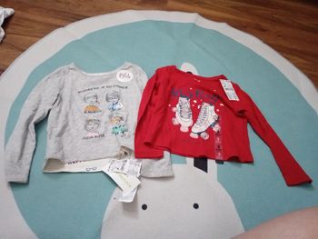 Lot 2 t-shirts manches longues neufs 3 ans