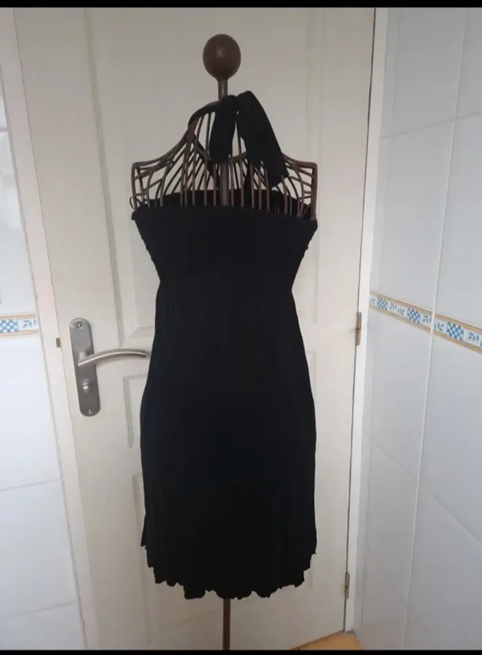 Jolie petite robe noir bandeau d'été femme camaïeu taille S/36 - photo numéro 4