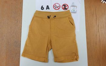 6 ans Bermuda en molleton uni à taille élastiquée pour garçon jaune moutarde