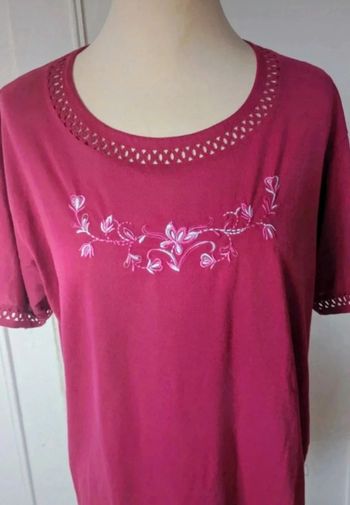 💎haut top tee shirt élégante femme rose original vintage rare créateur Anne t M 38