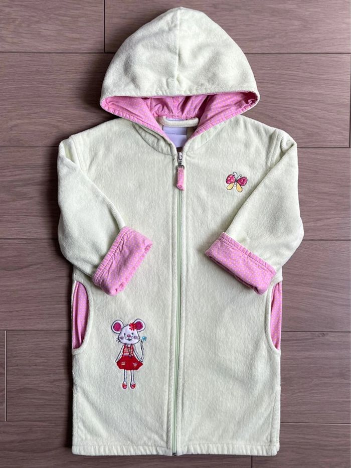 Peignoir en éponge Carré Blanc T-2 ans