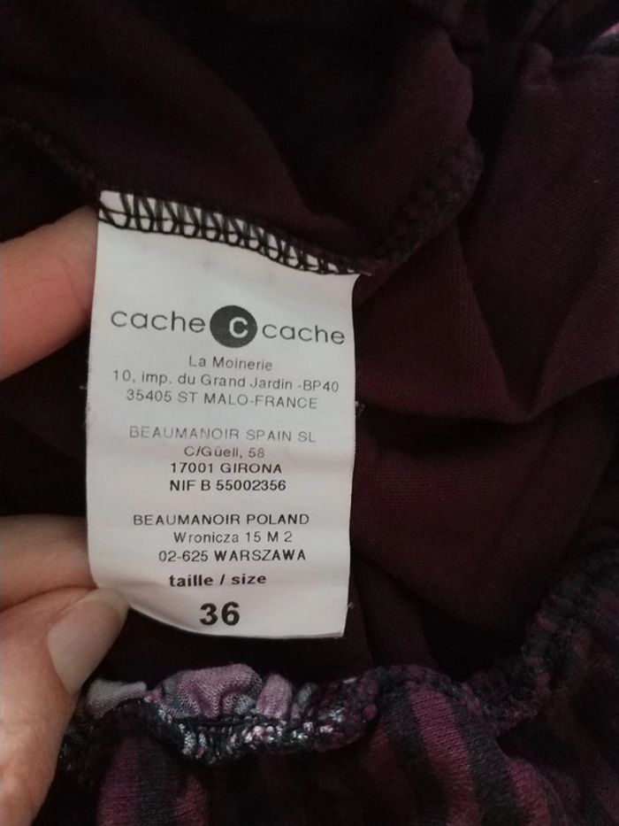 Robe noire et framboise Cache Cache taille 36 - photo numéro 4