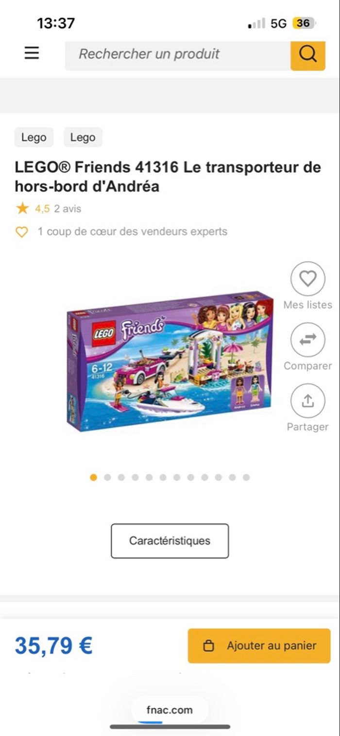 Lego  friends  41316 le transporteur de hors-bords d’Andréa - photo numéro 2