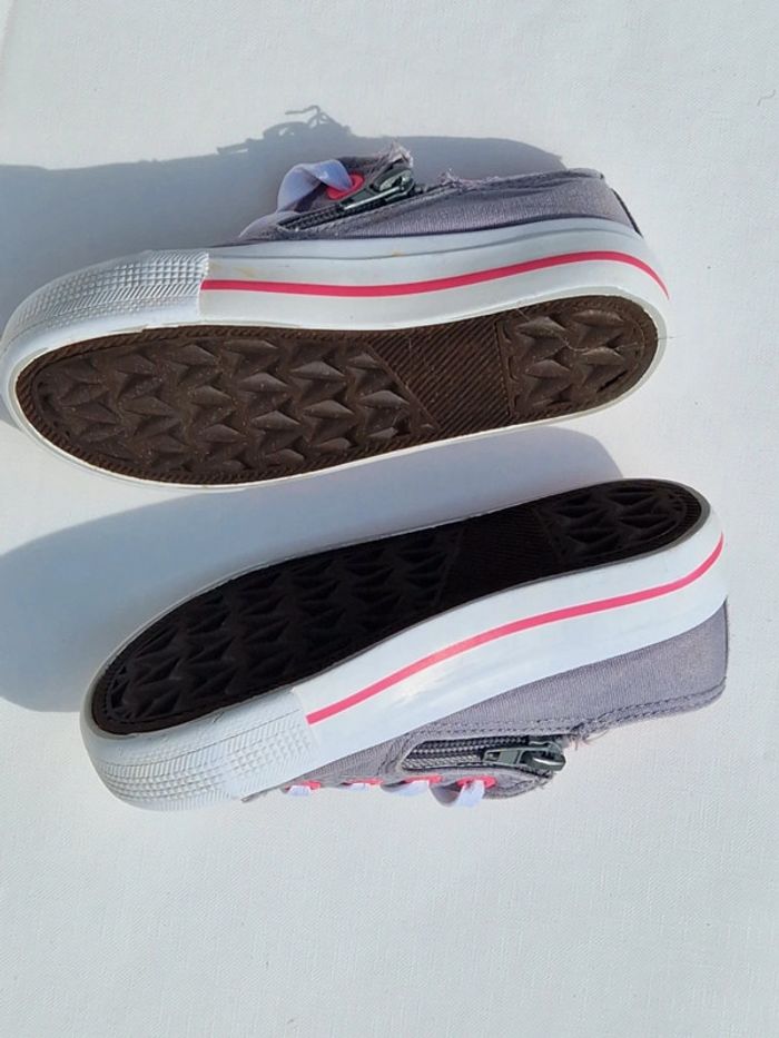 💞 Tennis en toile grise et rose 💞 - photo numéro 3