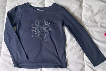 T-shirt okaidi bleu fleur