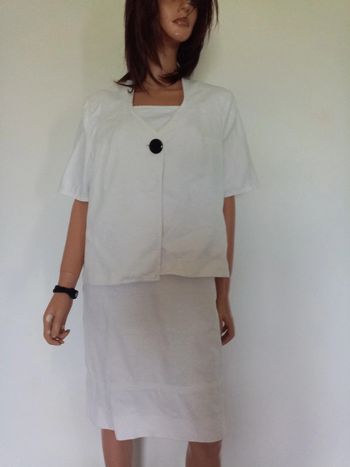 Superbe tailleur d' été blanc 48