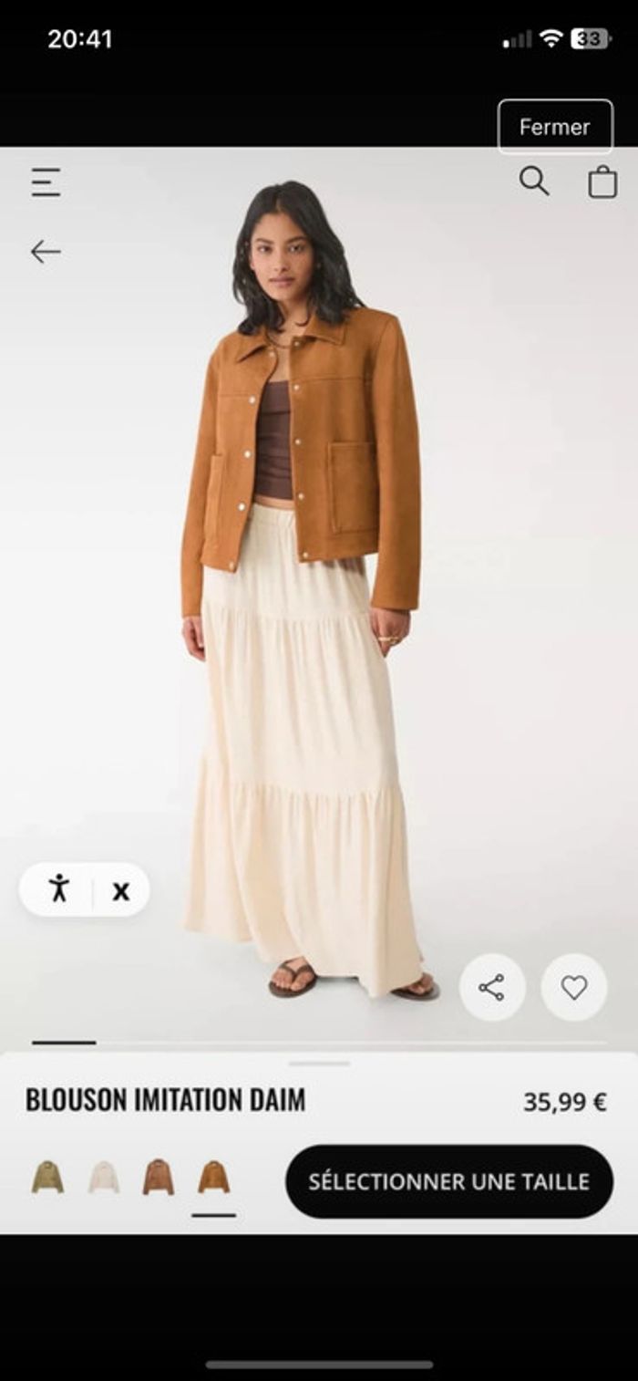 Blouson imitation daim