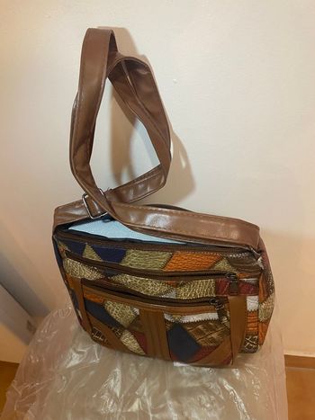 👜 Sac à bandoulière femme – motif géométrique – léger – fermeture éclair sécurisée – cuir PU