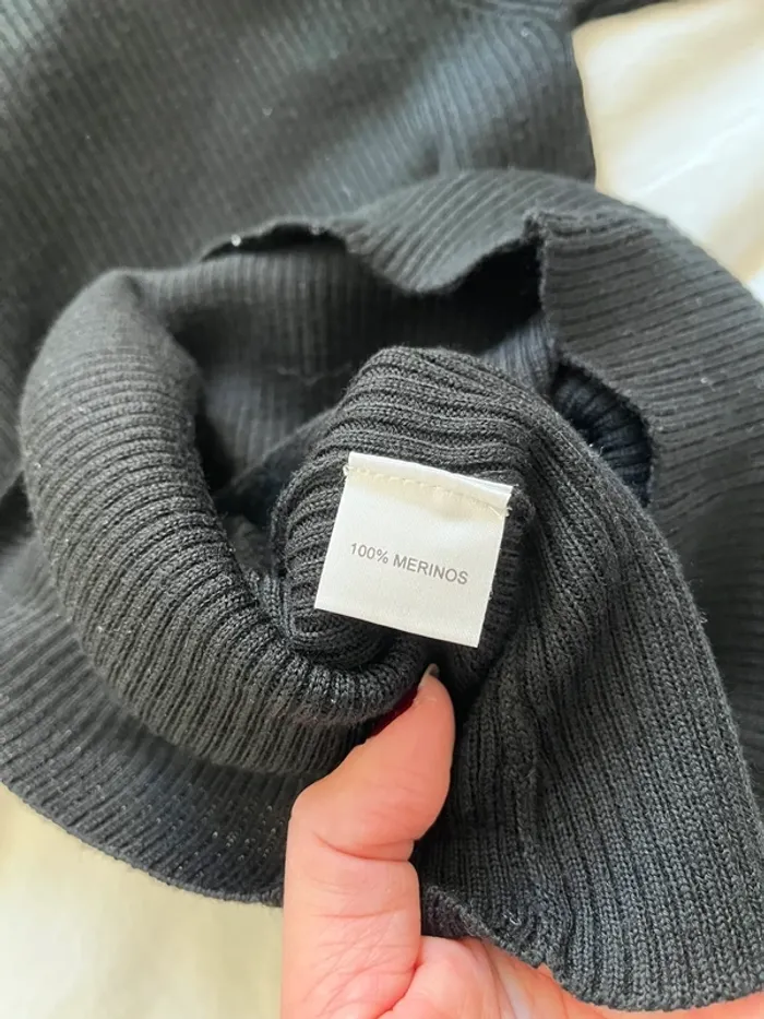 Pull col roulé noir 100% mérinos Armor Lux marque française - photo numéro 6