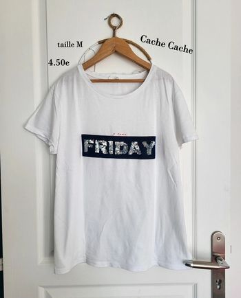 T-shirt sequins Cache Cache taille 38 impeccable