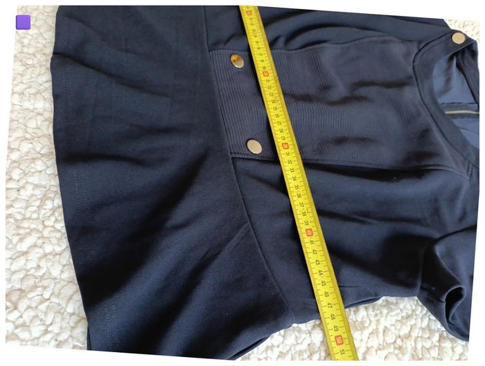Blouse bleue à manches courtes marin boutons dorés, casual, pro - photo numéro 7
