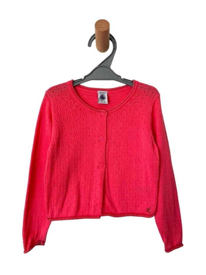 Gilet fin rose, à maille ajourée - Petit Bateau 4 ans (104cm)