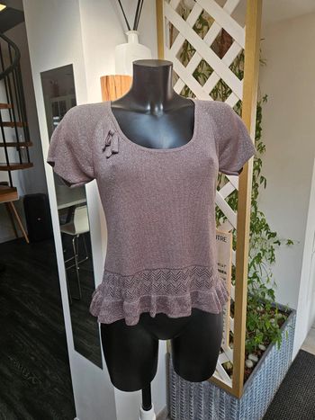 123 blouse marron pailletée taille 42