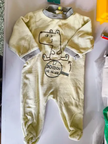 312034 pyjama verte garçon 6 mois "le doudou"