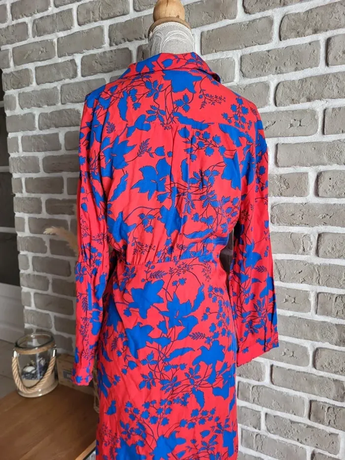 Robe portefeuille rouge imprimé fleuri Goa - photo numéro 16