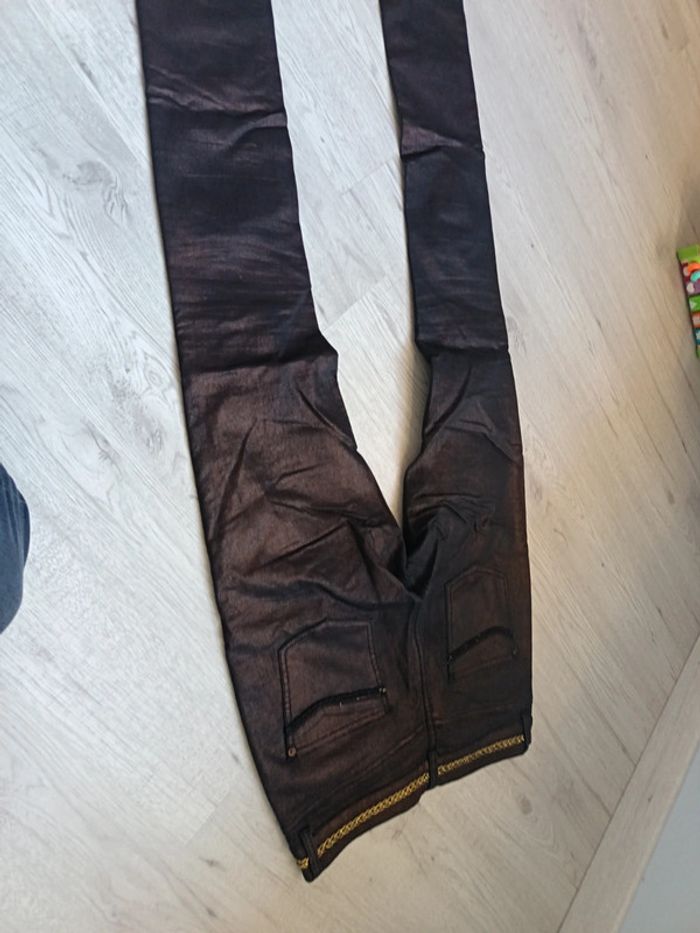 Pantalon femme 38 M grain de malice tbe brun satinée - photo numéro 12
