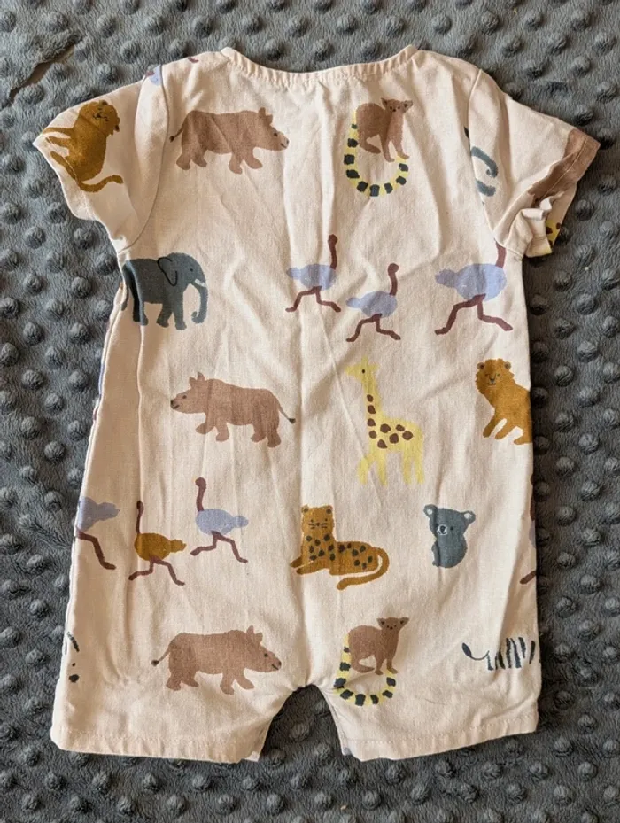 Combi-short bébé 6 mois Bout'chou #animaux #safari #été #mixte - photo numéro 9