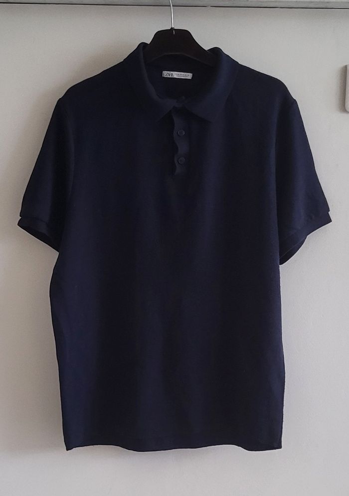 Zara Polo MC TEurM- Marine - En Maille- Regular Fit-  TBE - photo numéro 3