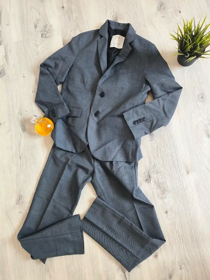 Costume garçon Zara Boys gris 9-10 ans / 140 cm - Extrafine Wool - Tailored Fit - photo numéro 2