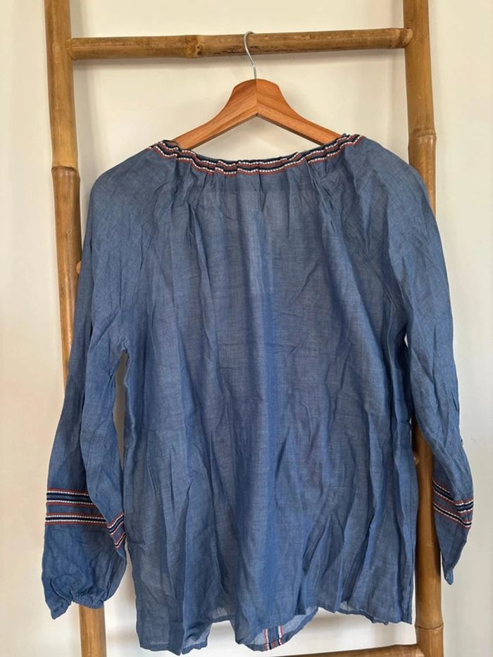 blouse bohème bleue etam taille 38 - photo numéro 7