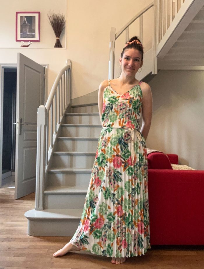 Robe longue fleurie copperose S/M