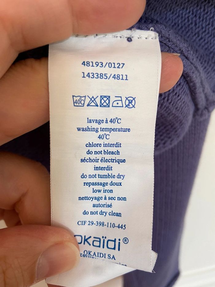 Pull en coton mauve Okaïdi taille 12 ans - photo numéro 4