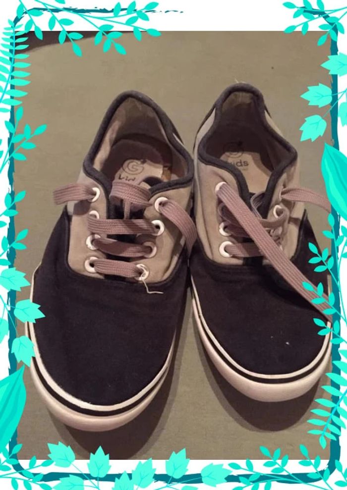 Baskets en toile bicolores