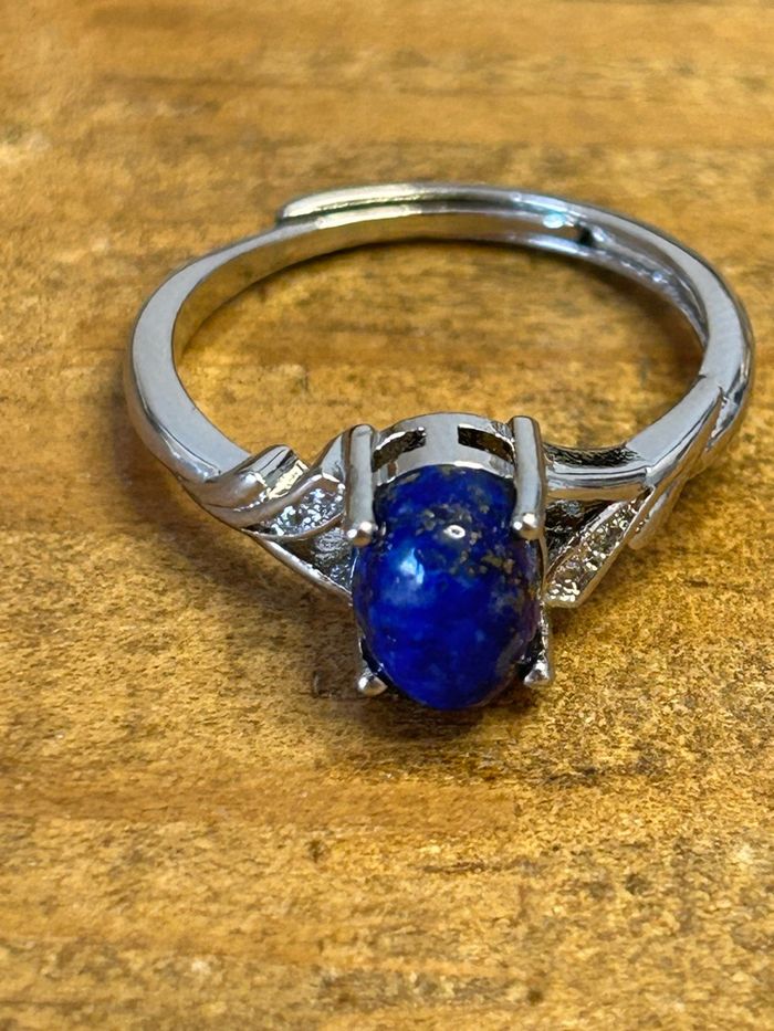 Bague réglable en laiton et lapis-lazuli – Harmonie & Inspiration - photo numéro 4