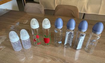 Lot 6 biberons TEX + 2 biberons Auchan 