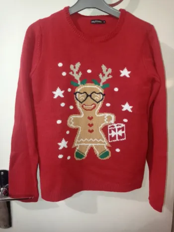 Pull de Noël enfant rouge