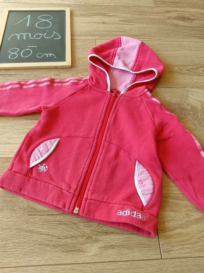 Gilet molletonné rose Adidas. - photo numéro 3