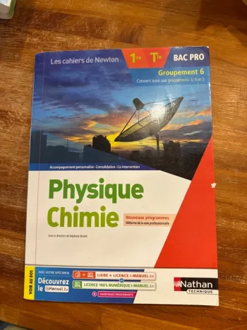 Livre physique, chimie, première terminale, bac pro