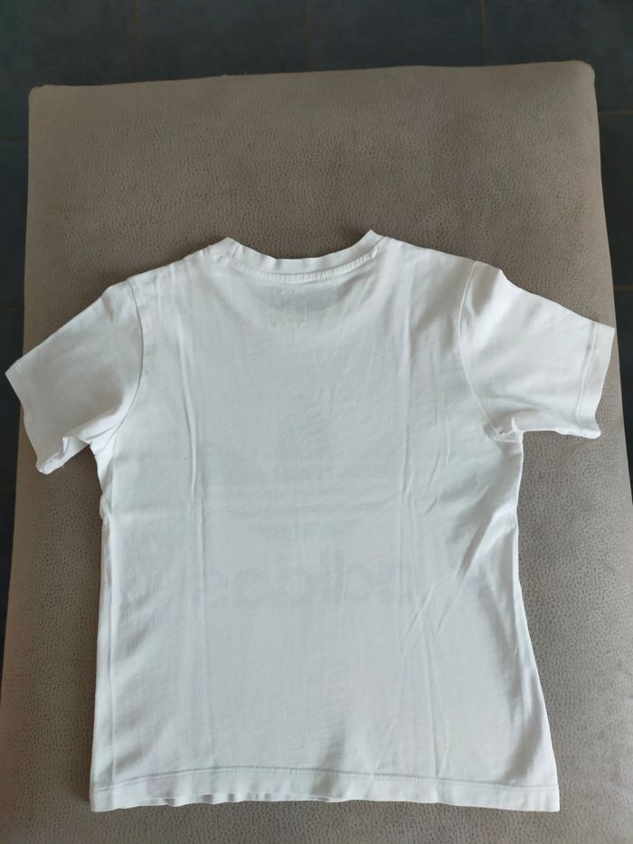 Tee-shirt manches courtes blanc Adidas garçon 7/ 8ans - photo numéro 3