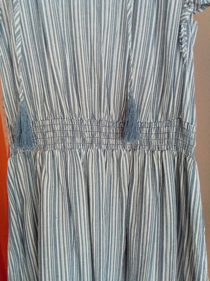 Robe doublée rayée bleu et blanc H&M taille 38 - photo numéro 8