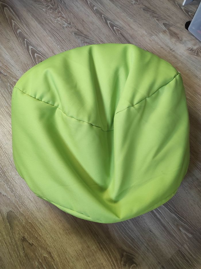Pouf rond vert anis - photo numéro 3