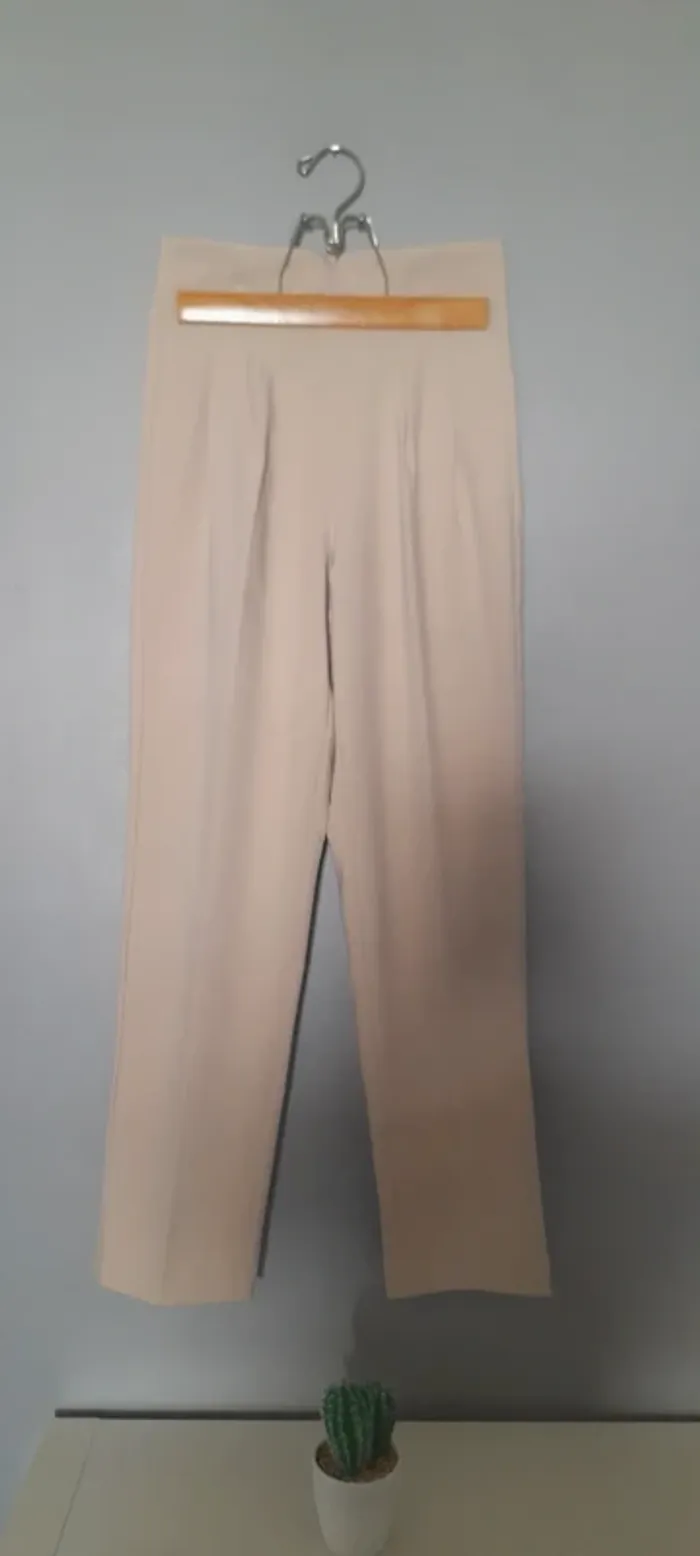Pantalon tailleur beige
