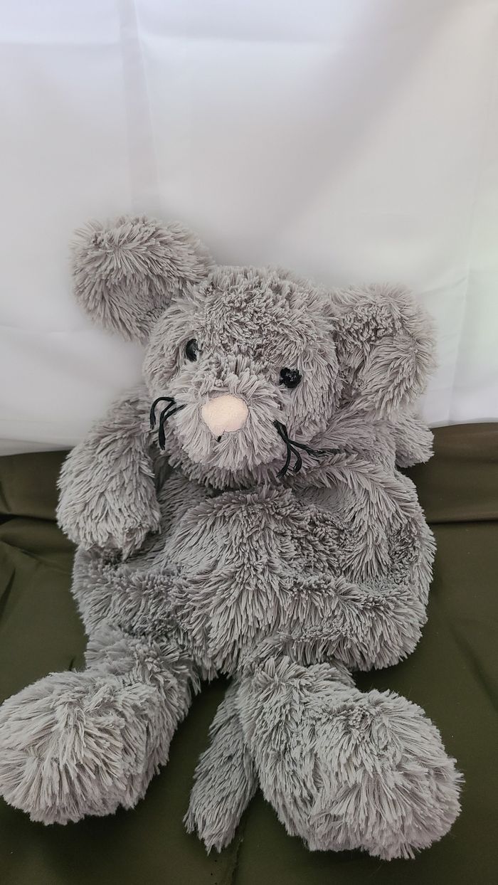 Peluche range pyjama souris ETAM bouillotte grise 45 cm - photo numéro 5